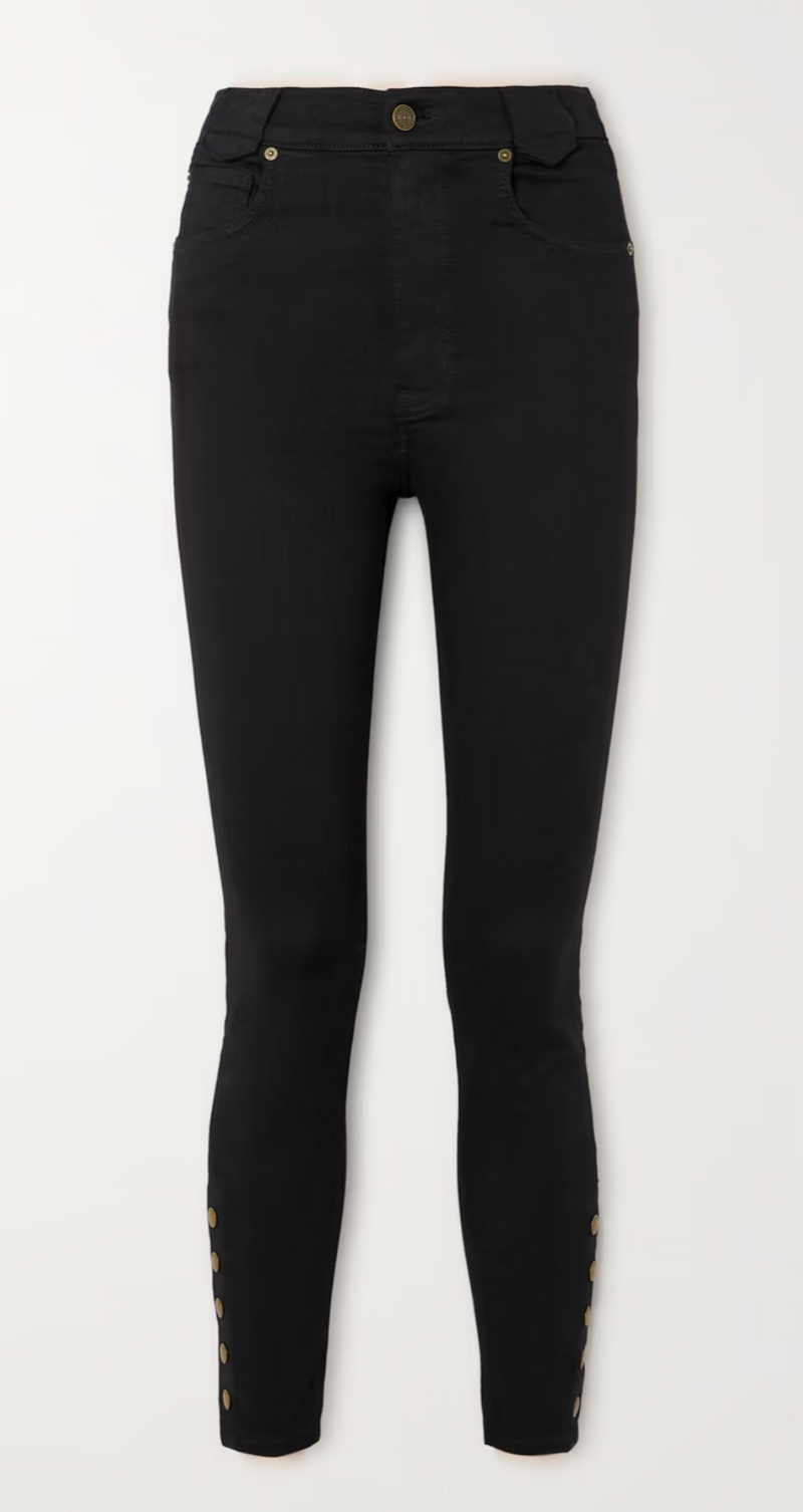 Frame Denim The Snapped Denim Legging in Black