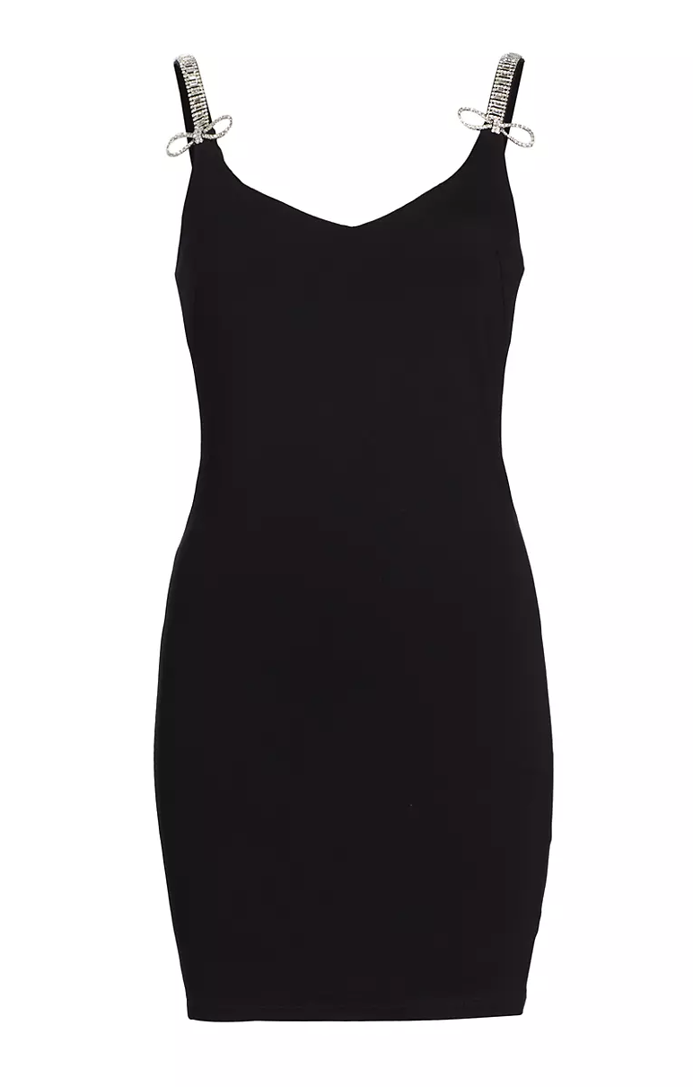 Generation Love Corinne Crystal Bow Mini Dress in Black