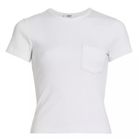 AGOLDE Denim Arlo Ribbed Tee in White