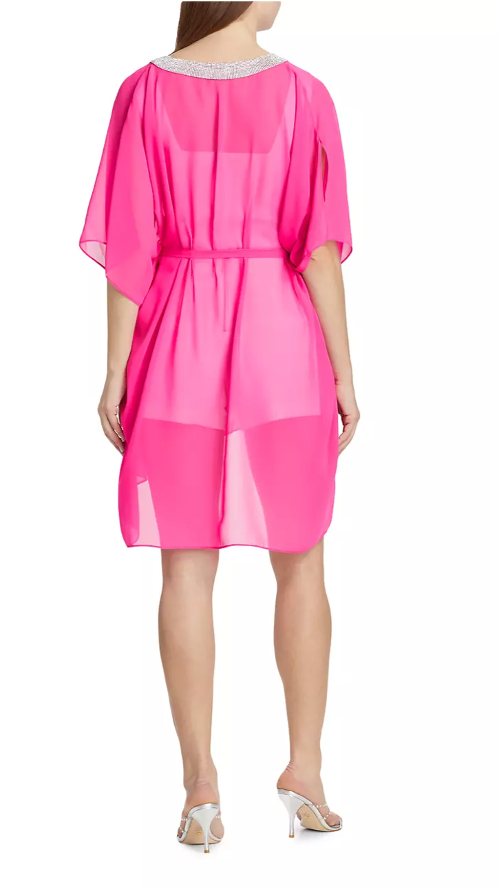 Generation Love Bria Crystal Cover Up in Hot Pink