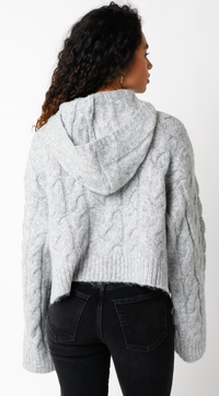 Olivaceous Kay Hoodie Sweater in Heather Grey