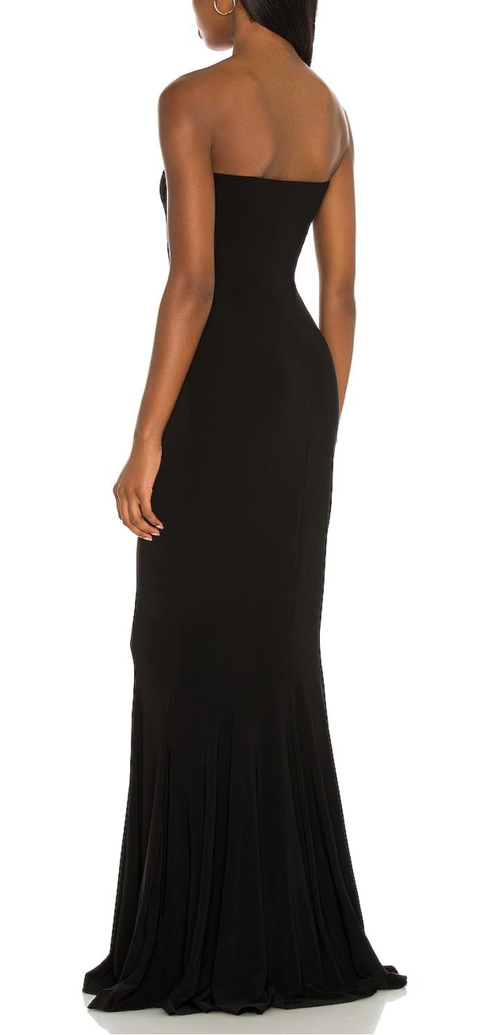 Norma Kamali Strapless Fishtail Gown in Black