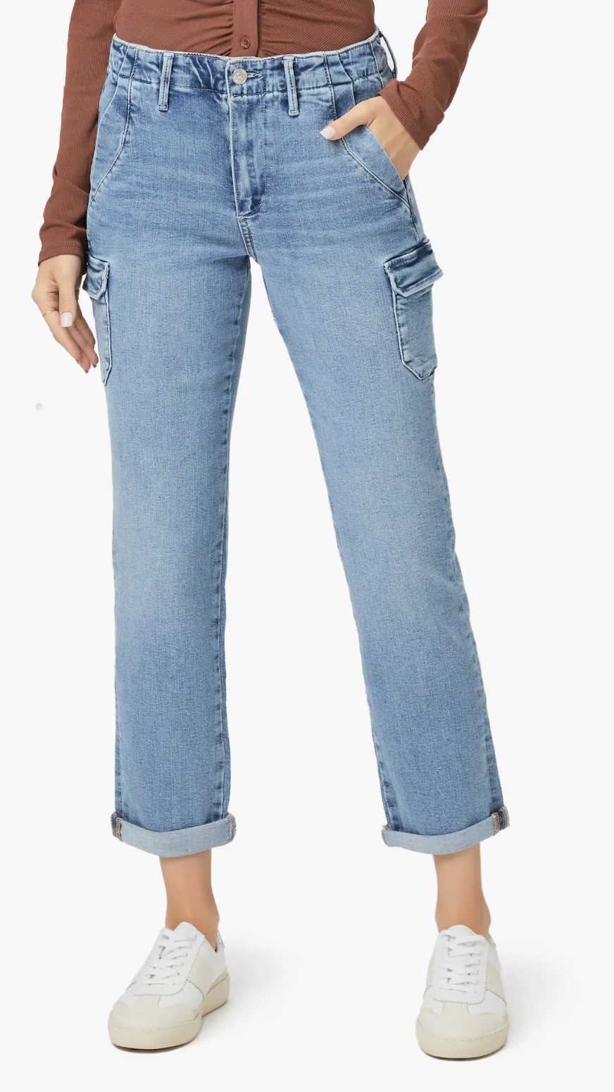 Paige Denim Drew Cargo Pocket Cuffed Ankle in Suli