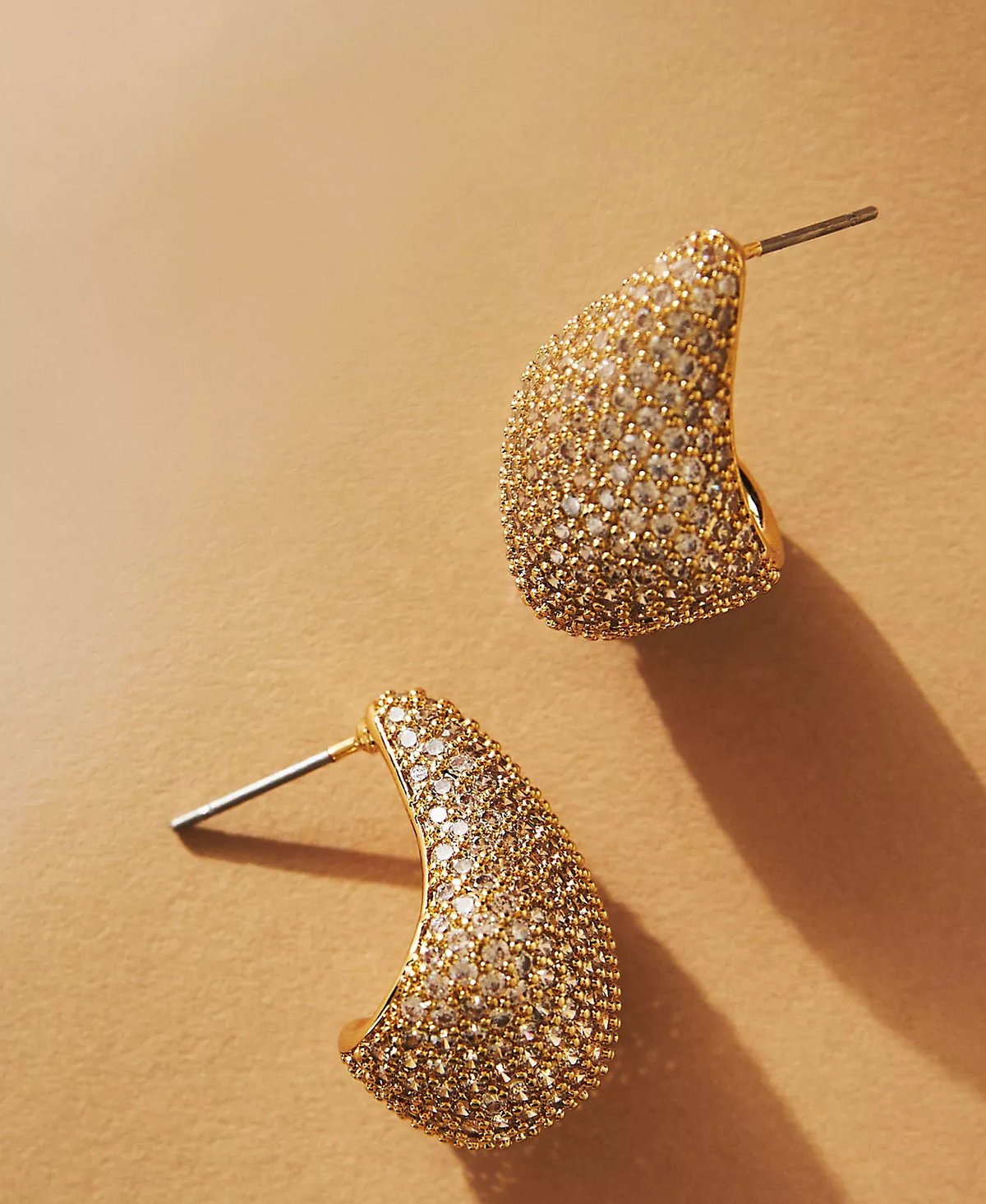 Shashi Jewelry Odyssey Pave Teardrop Hoops in Gold