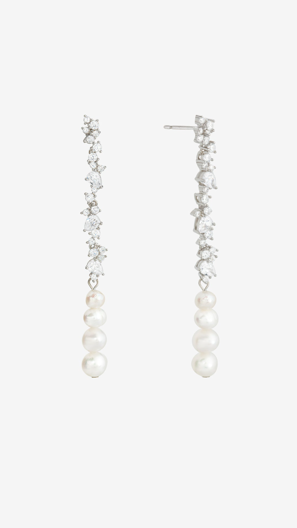 Shashi Jewelry Kallista Pearl Drop Earring in Silver