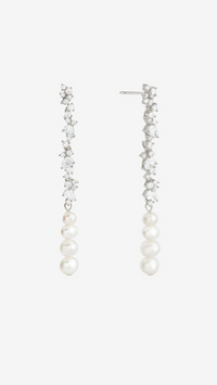 Shashi Jewelry Kallista Pearl Drop Earring in Silver