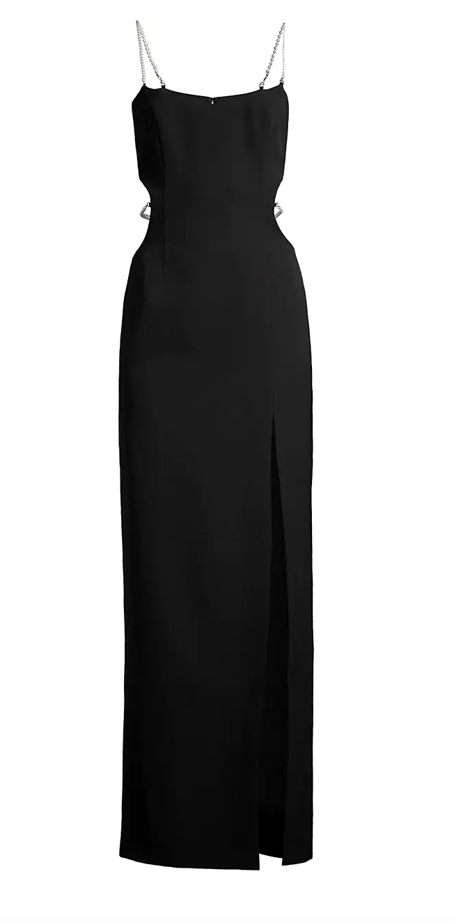 Liv Foster Cutout Pearl Gown in Black