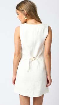 Olivaceous Violette Linen Mini Dress