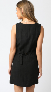 Olivaceous Violette Linen Mini Dress