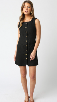 Olivaceous Violette Linen Mini Dress