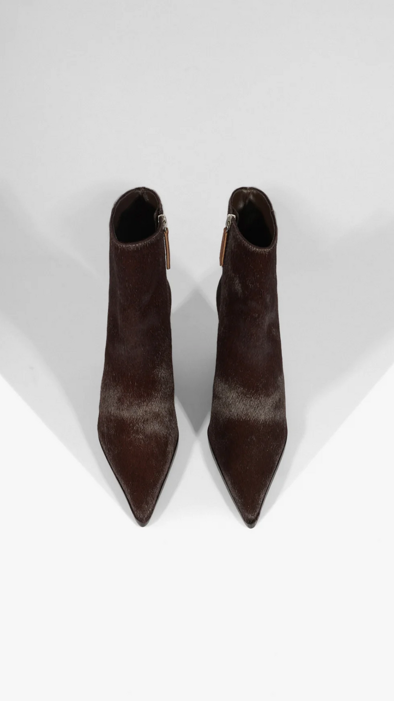 Schutz Mikki Calf Hair Block Bootie in New Bison