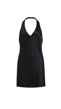 Amanda Uprichard Bondi Halter Mini Dress in Black