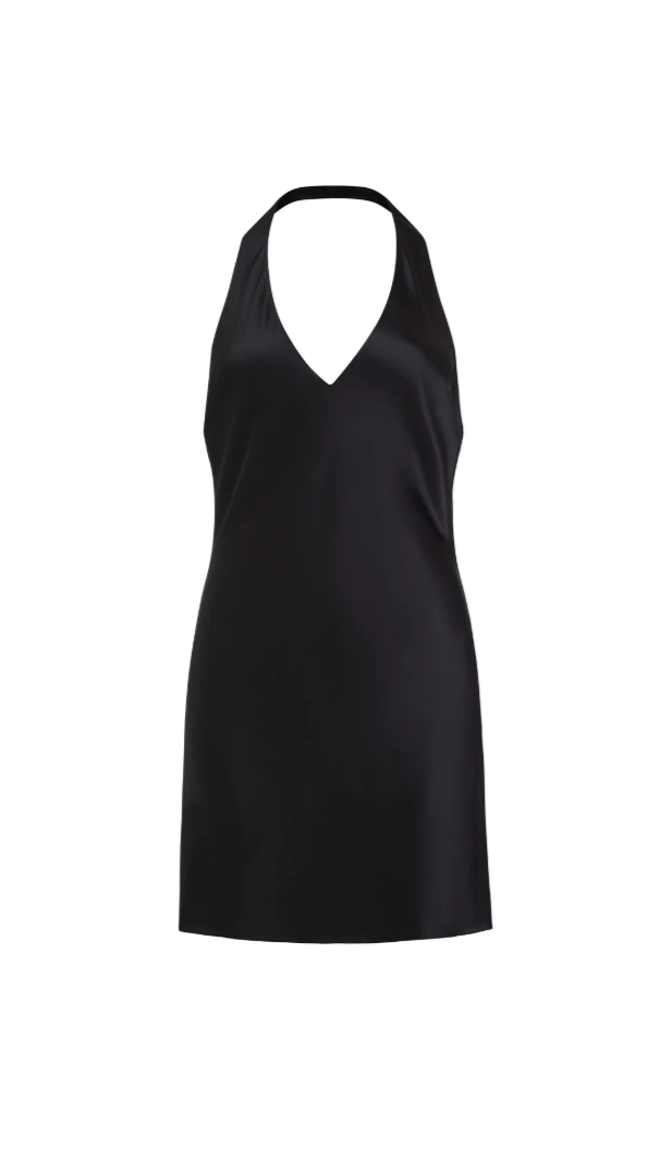 Amanda Uprichard Bondi Halter Mini Dress in Black