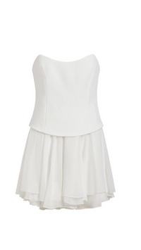 Amanda Uprichard Airess Strapless Mini Dress in Ivory