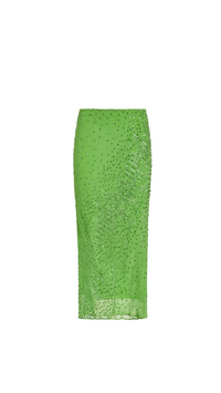 Amanda Uprichard Noella Sequin Chiffon Midi Skirt Green