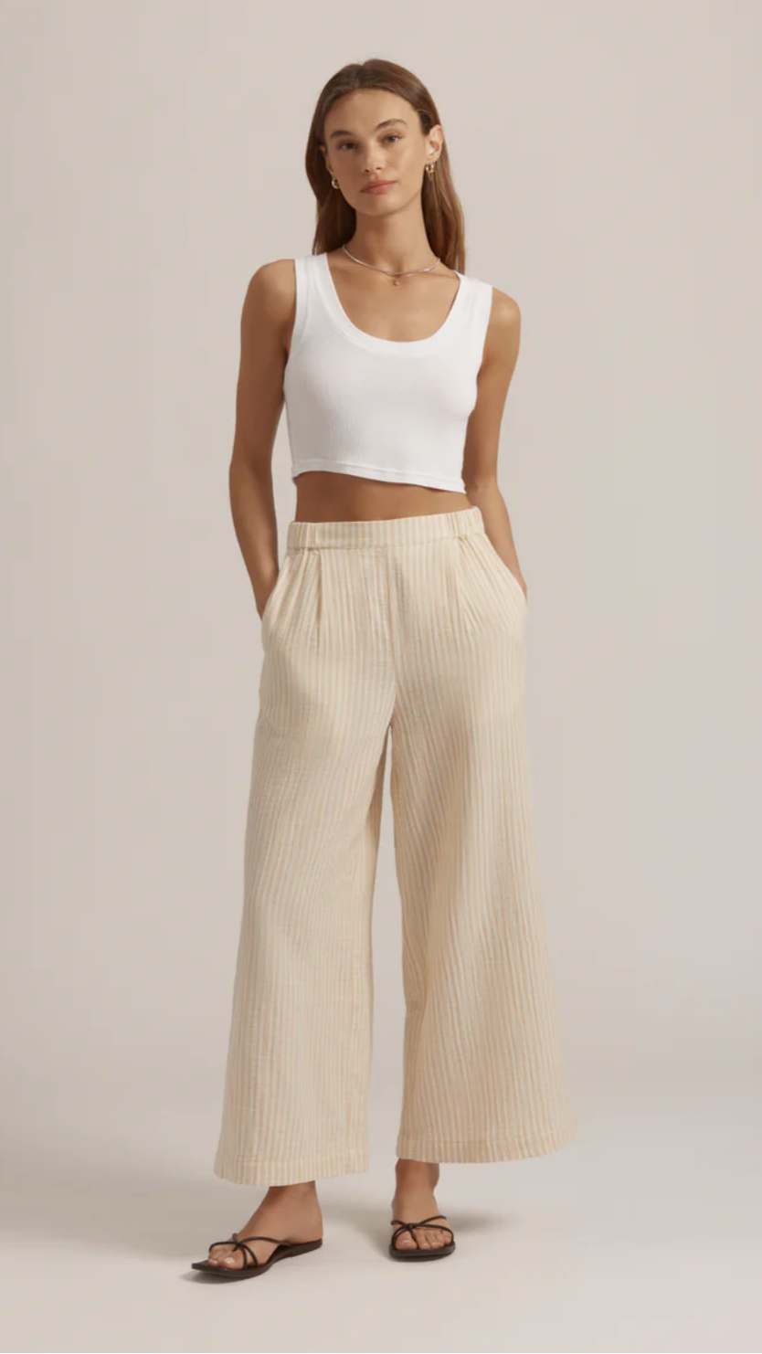 Favorite Daughter The Beach Walk Pant in Sand Stripe