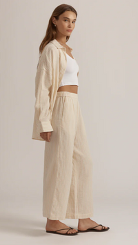 Favorite Daughter The Beach Walk Pant in Sand Stripe