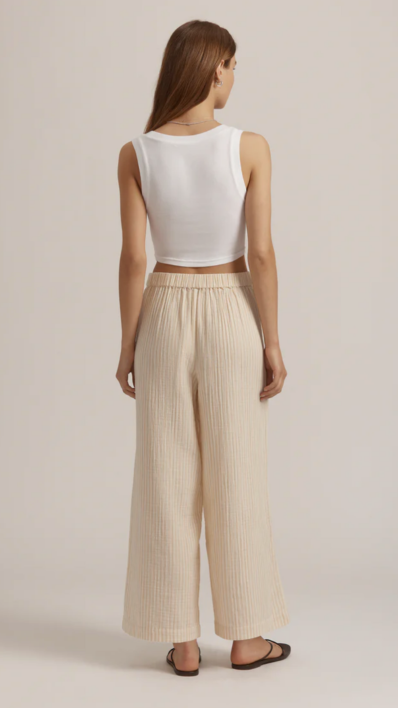 Favorite Daughter The Beach Walk Pant in Sand Stripe