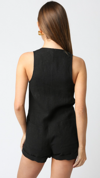 Olivaceous Scarlett Linen Romper