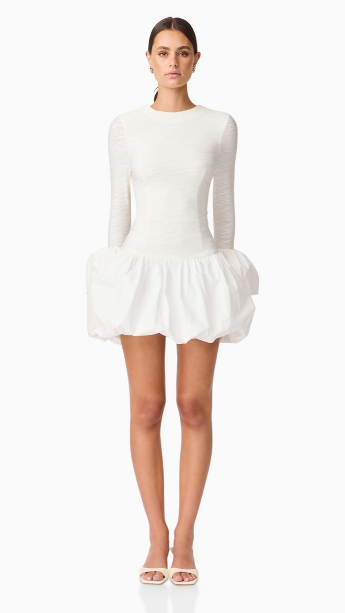Elliatt Theodora Long Sleeve Mini Dress in Ivory