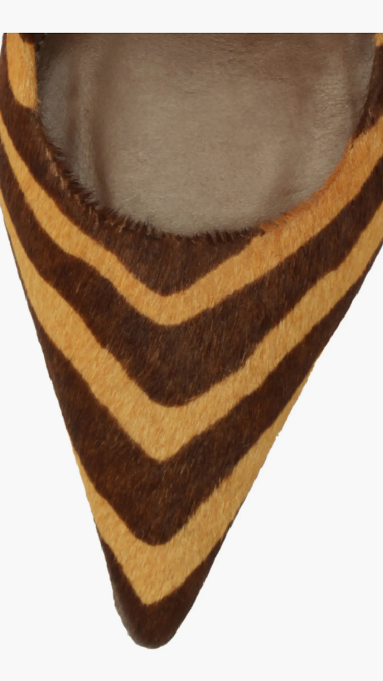 Schutz Paola Calf Hair Pump in Natural Zebra