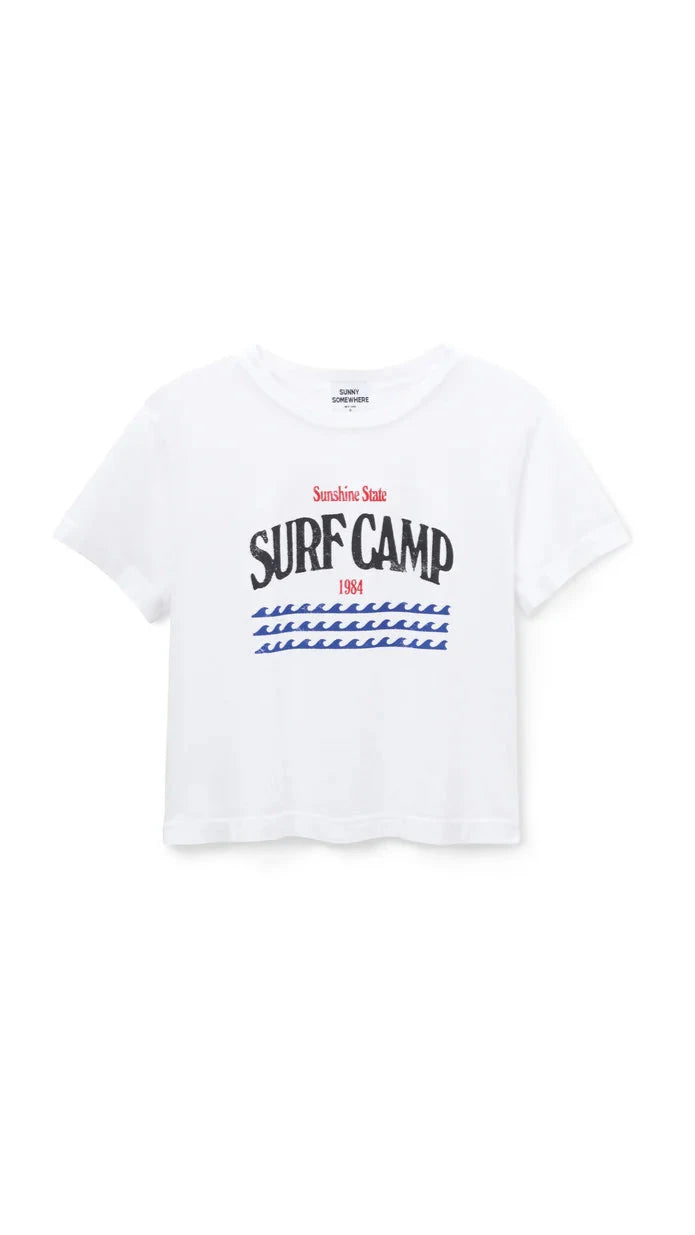 Sunny Somewhere Surf Camp Tee in White