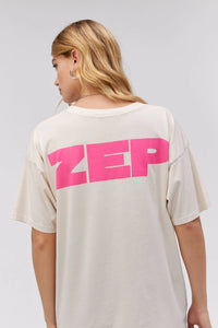 DAYDREAMER Led Zep Mech Tee in Cream/Hot Pink