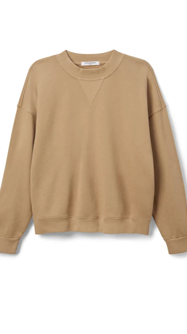 Perfect White Tee Blake Crew Neck Sweatshirt in Suede