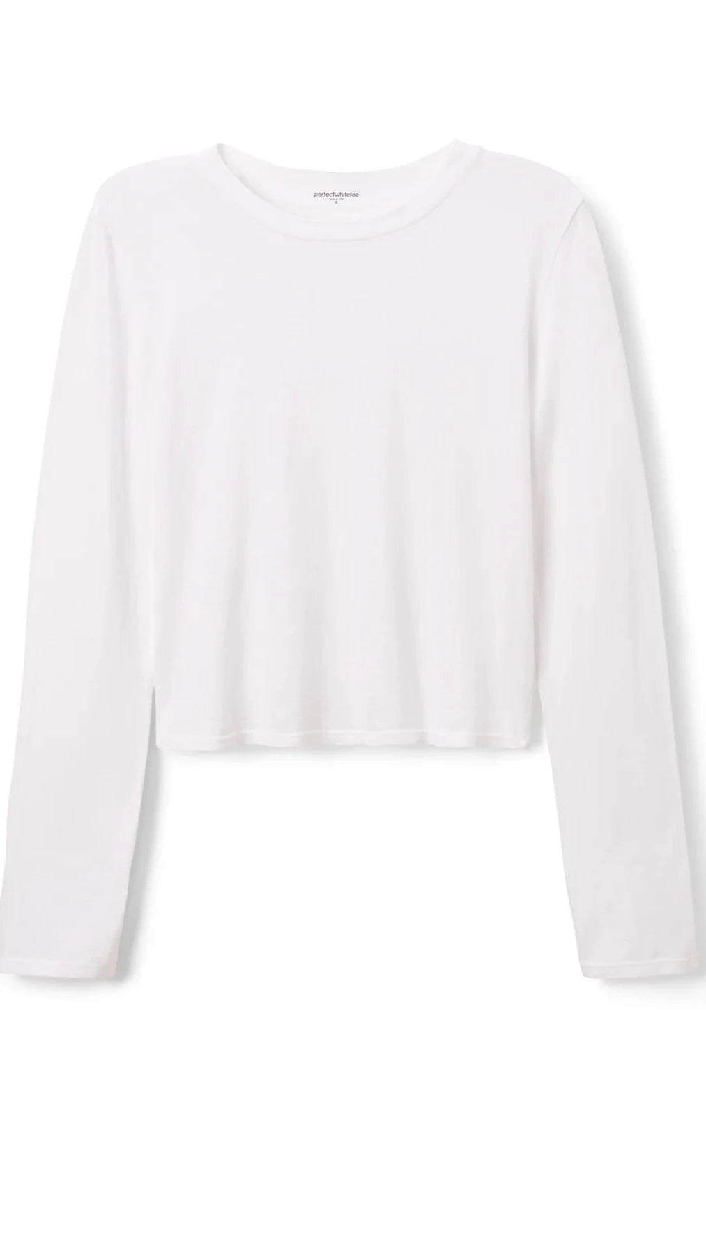 Perfect White Tee Jamie Crew Neck Long Sleeve in White