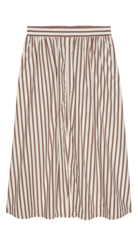 Nation LTD Tatiana Poplin Midi Skirt in Sable Stripe