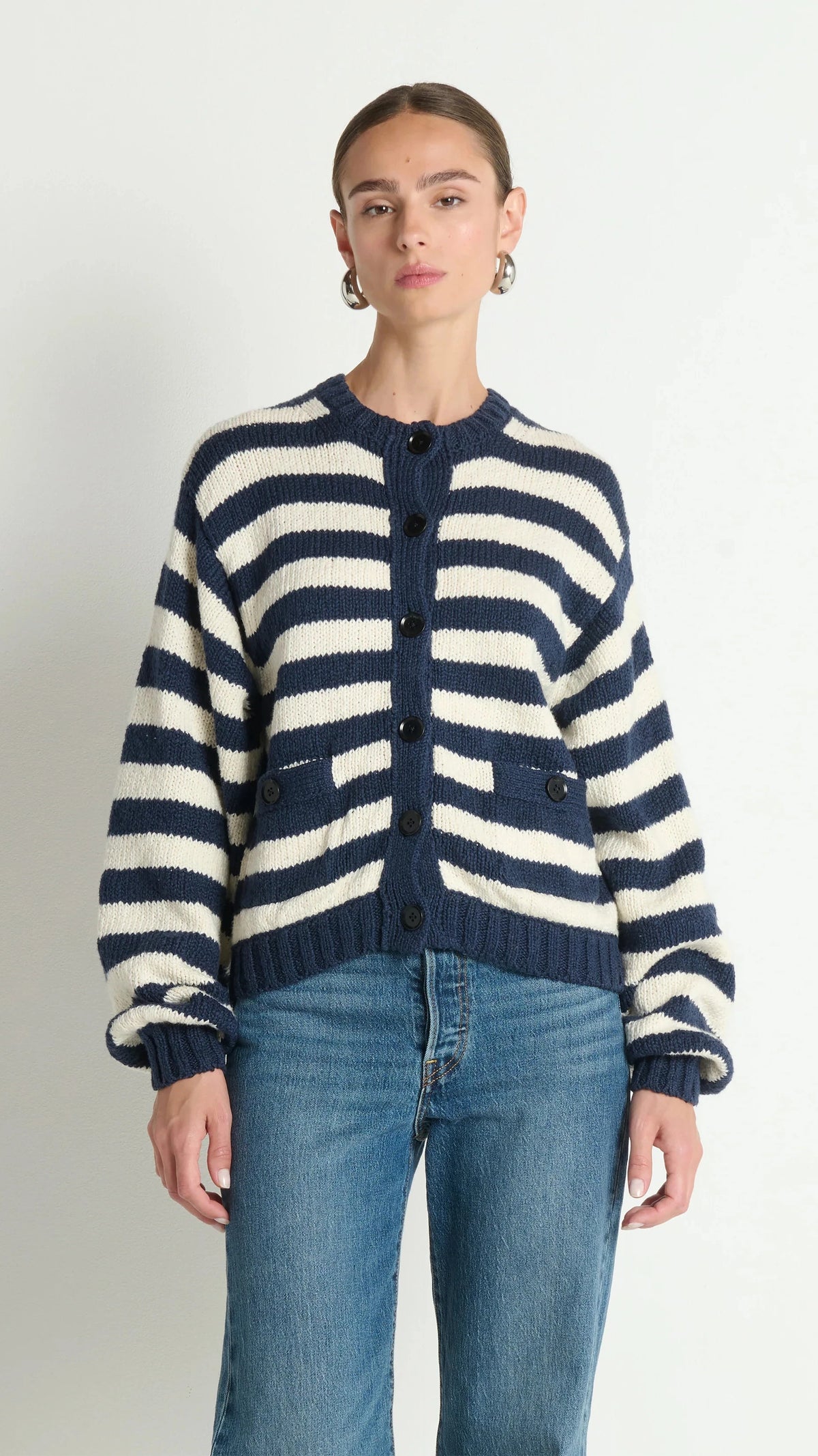 Nation LTD Tessa Cardigan in Marine Stripe