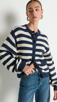 Nation LTD Tessa Cardigan in Marine Stripe