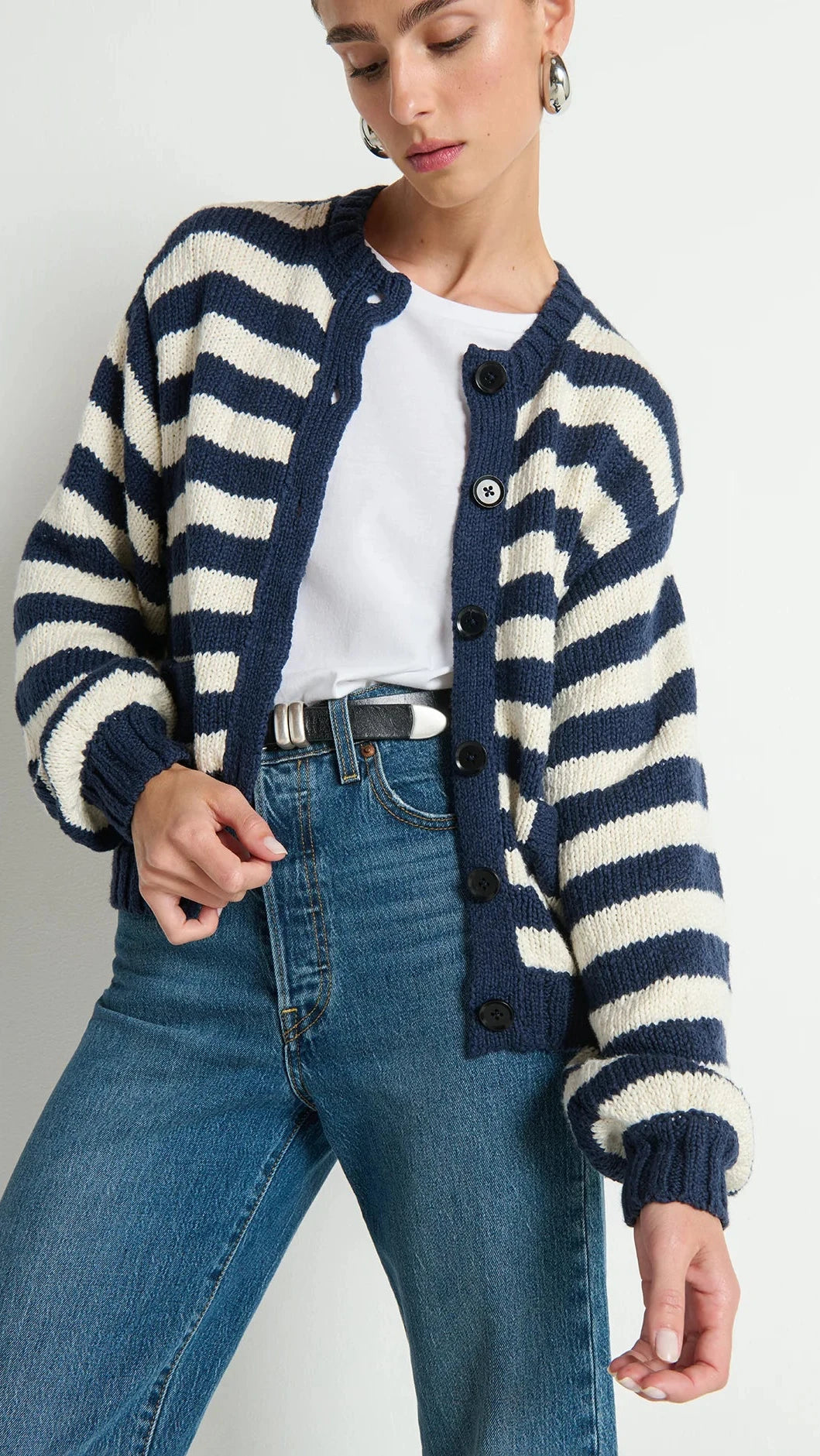 Nation LTD Tessa Cardigan in Marine Stripe