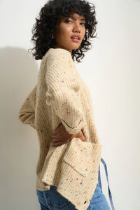 Callahan Knitwear The Cardigan in Creme Confetti