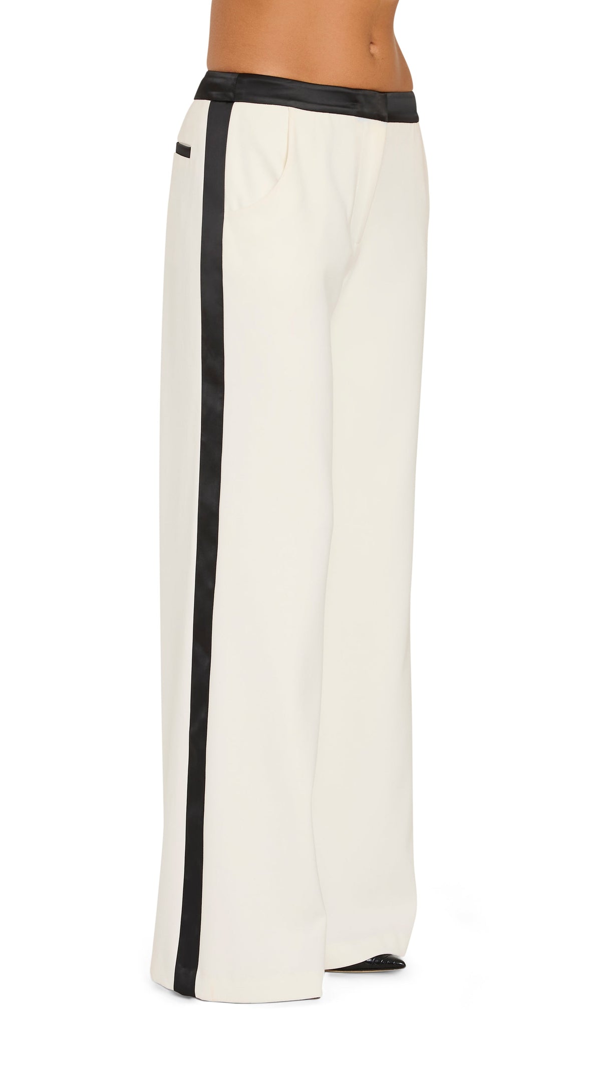 Amanda Uprichard Caviar Pants in Ivory/Black