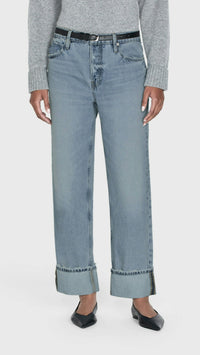 Frame Denim The Slouchy Straight Wide Cuff in Ziggy