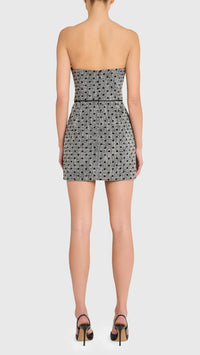 Amanda Uprichard Puzzle Strapless Mini Dress in Black/White