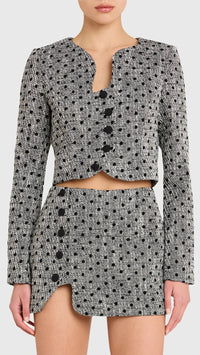Amanda Uprichard Puzzle Jacket in Black/White