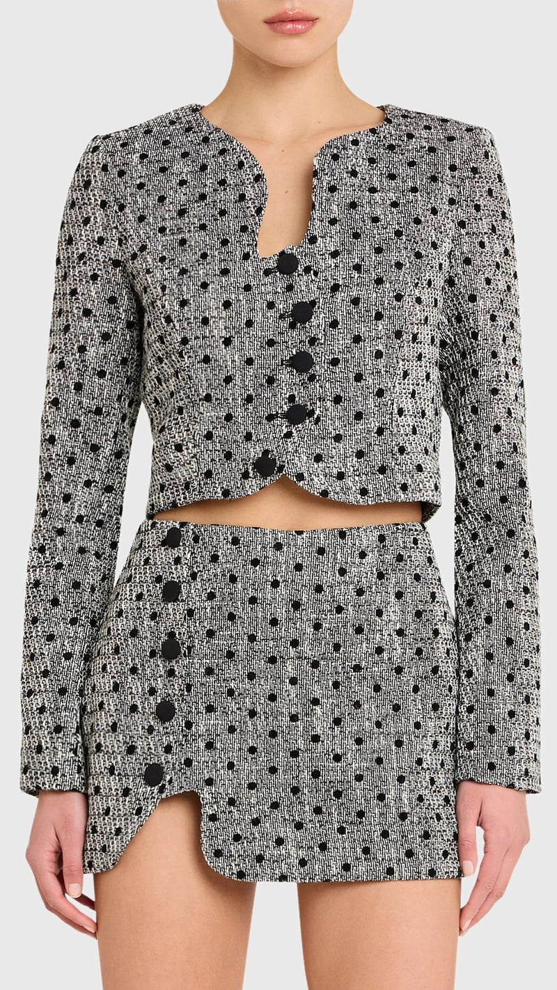 Amanda Uprichard Puzzle Jacket in Black/White