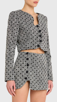 Amanda Uprichard Puzzle Jacket in Black/White