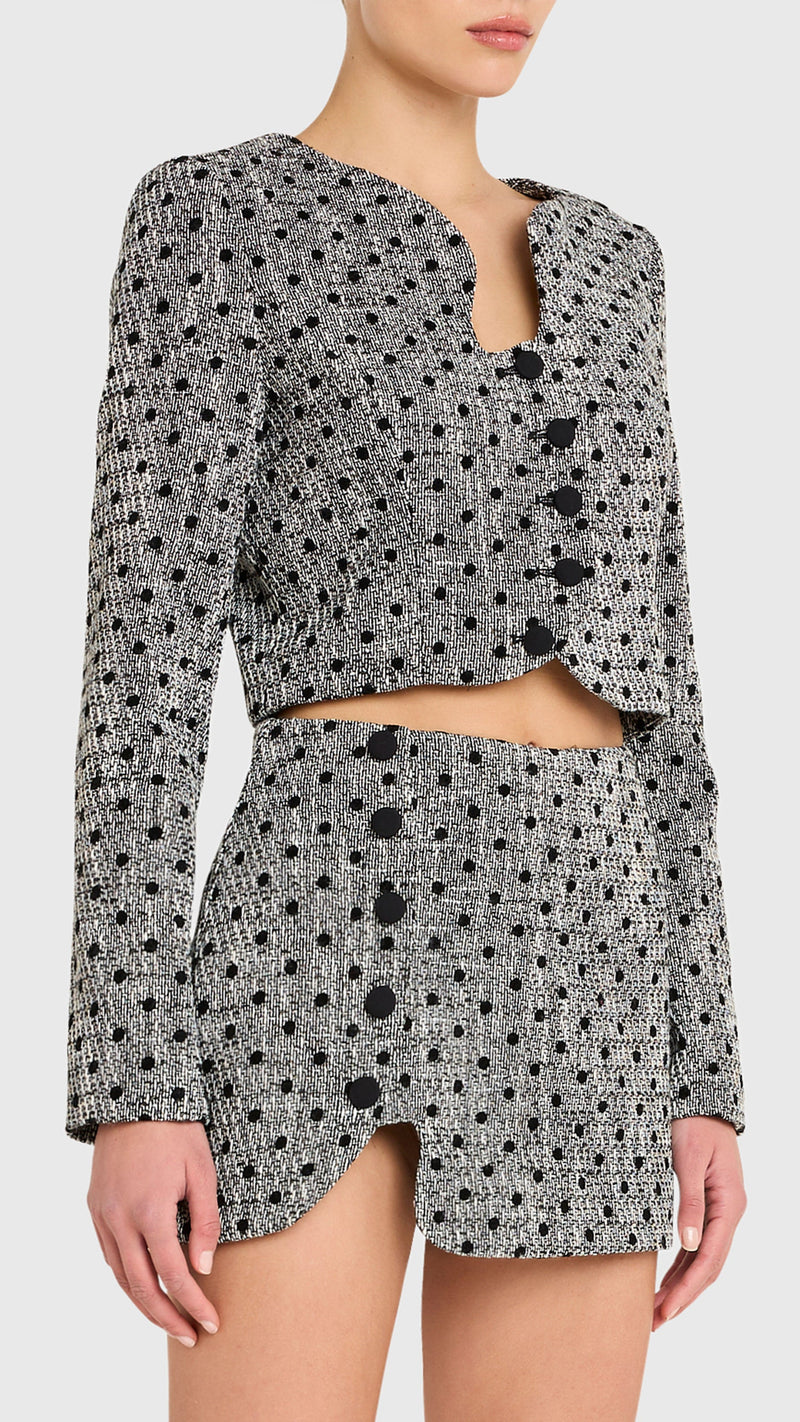 Amanda Uprichard Puzzle Jacket in Black/White