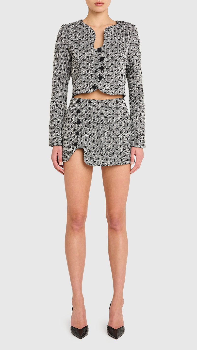 Amanda Uprichard Puzzle Skort in Black/White