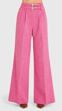 Amanda Uprichard Blythe Tweed Pant in Roseberry