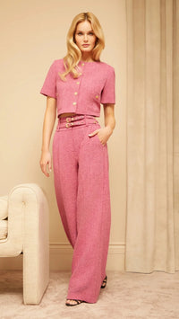 Amanda Uprichard Blythe Tweed Pant in Roseberry