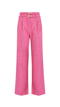 Amanda Uprichard Blythe Tweed Pant in Roseberry
