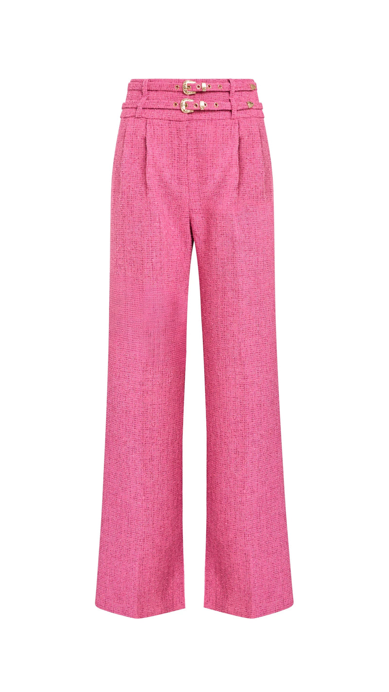 Amanda Uprichard Blythe Tweed Pant in Roseberry