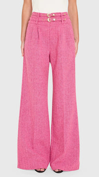 Amanda Uprichard Blythe Tweed Pant in Roseberry