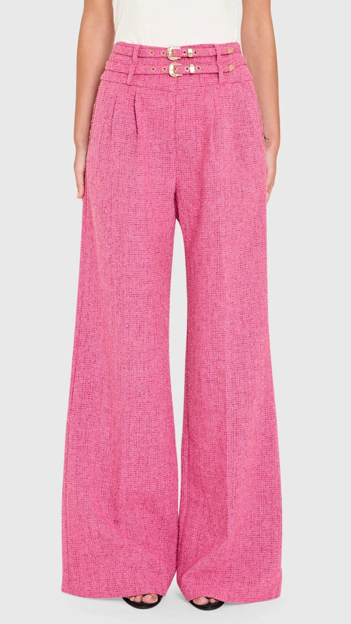 Amanda Uprichard Blythe Tweed Pant in Roseberry
