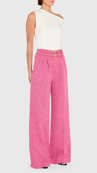 Amanda Uprichard Blythe Tweed Pant in Roseberry