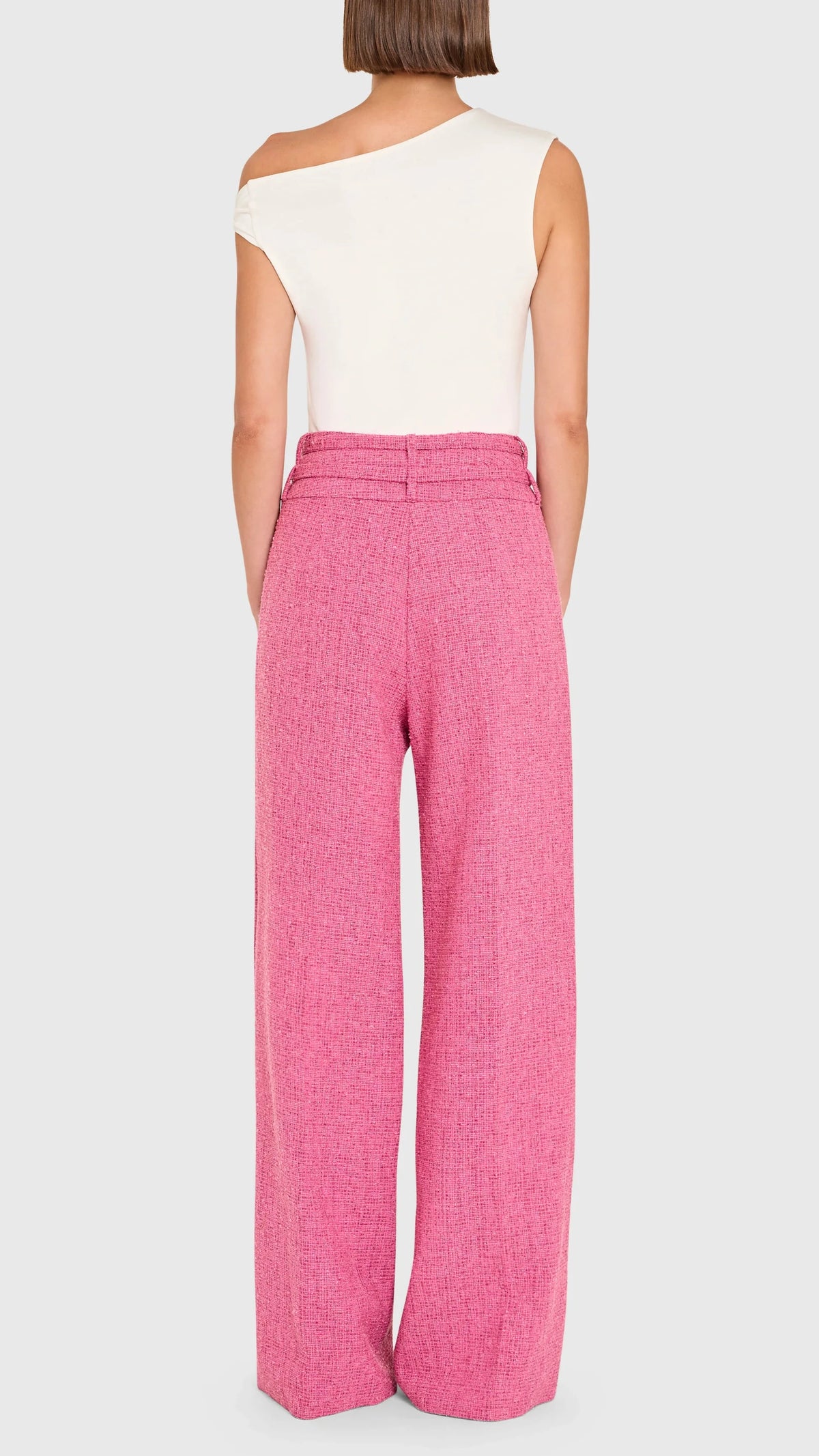 Amanda Uprichard Blythe Tweed Pant in Roseberry